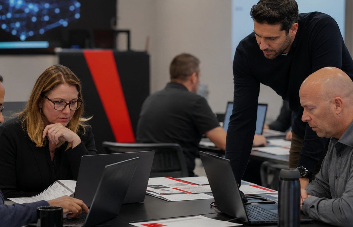 Equipo de ventas trabajando